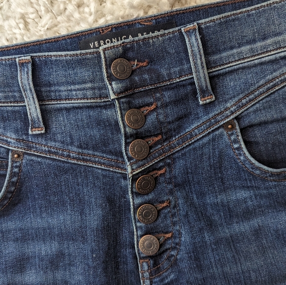 Veronica Beard Ryleigh Slim-Straight Button-fly Jean size 27 - Picture 2 of 5